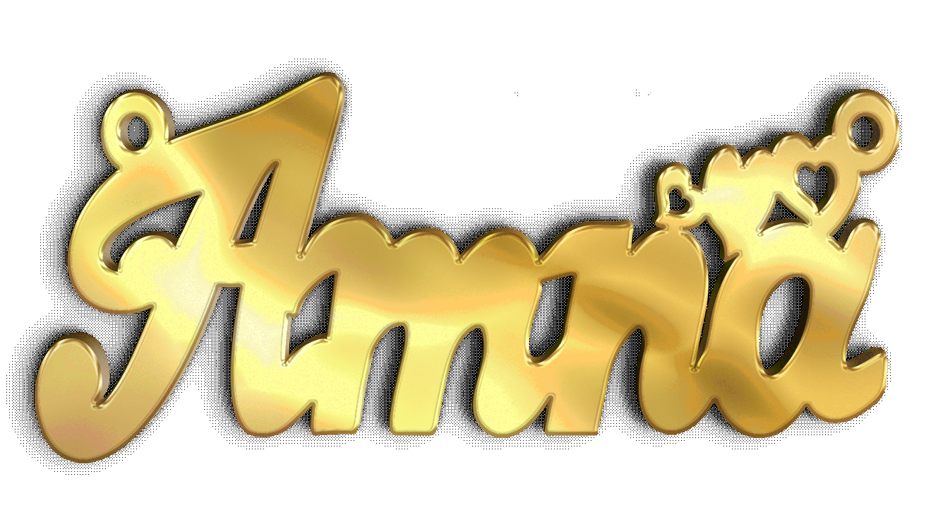 Amna · تصميم خط عربي ومجوهرات ليزر · مسار مغلق للفايبر ليزر · Gold Name - اسمك ذهب