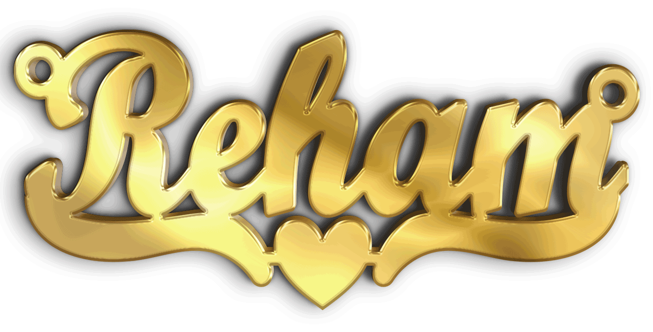 Reham · تصميم خط عربي ومجوهرات ليزر · مسار مغلق للفايبر ليزر · Gold Name - اسمك ذهب