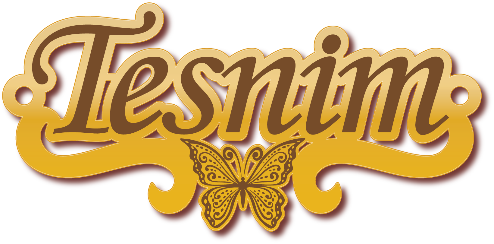 Tesnim · تصميم خط عربي ومجوهرات ليزر · مسار مغلق للفايبر ليزر · Gold Name - اسمك ذهب