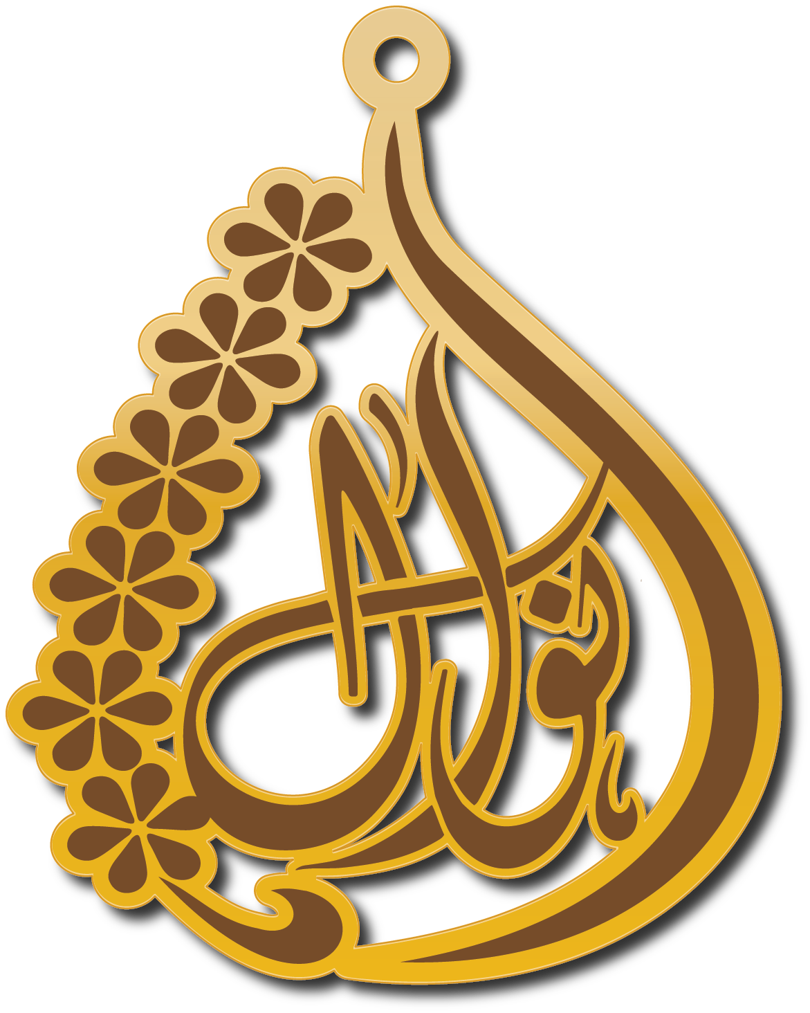 نوال · تصميم خط عربي ومجوهرات ليزر · مسار مغلق للفايبر ليزر · Gold Name - اسمك ذهب