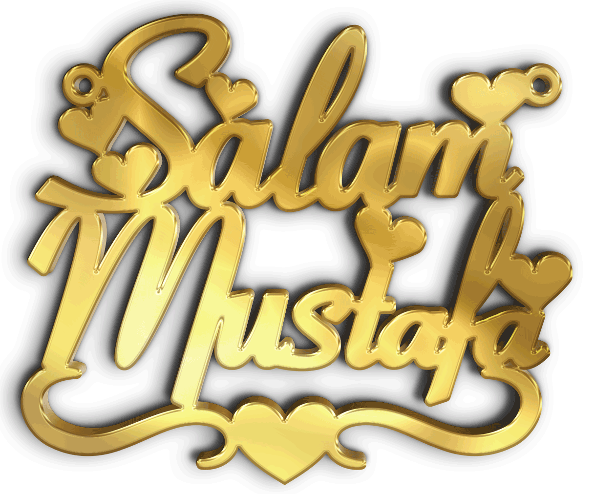 Salam Mustafa · تصميم خط عربي ومجوهرات ليزر · مسار مغلق للفايبر ليزر · Gold Name - اسمك ذهب