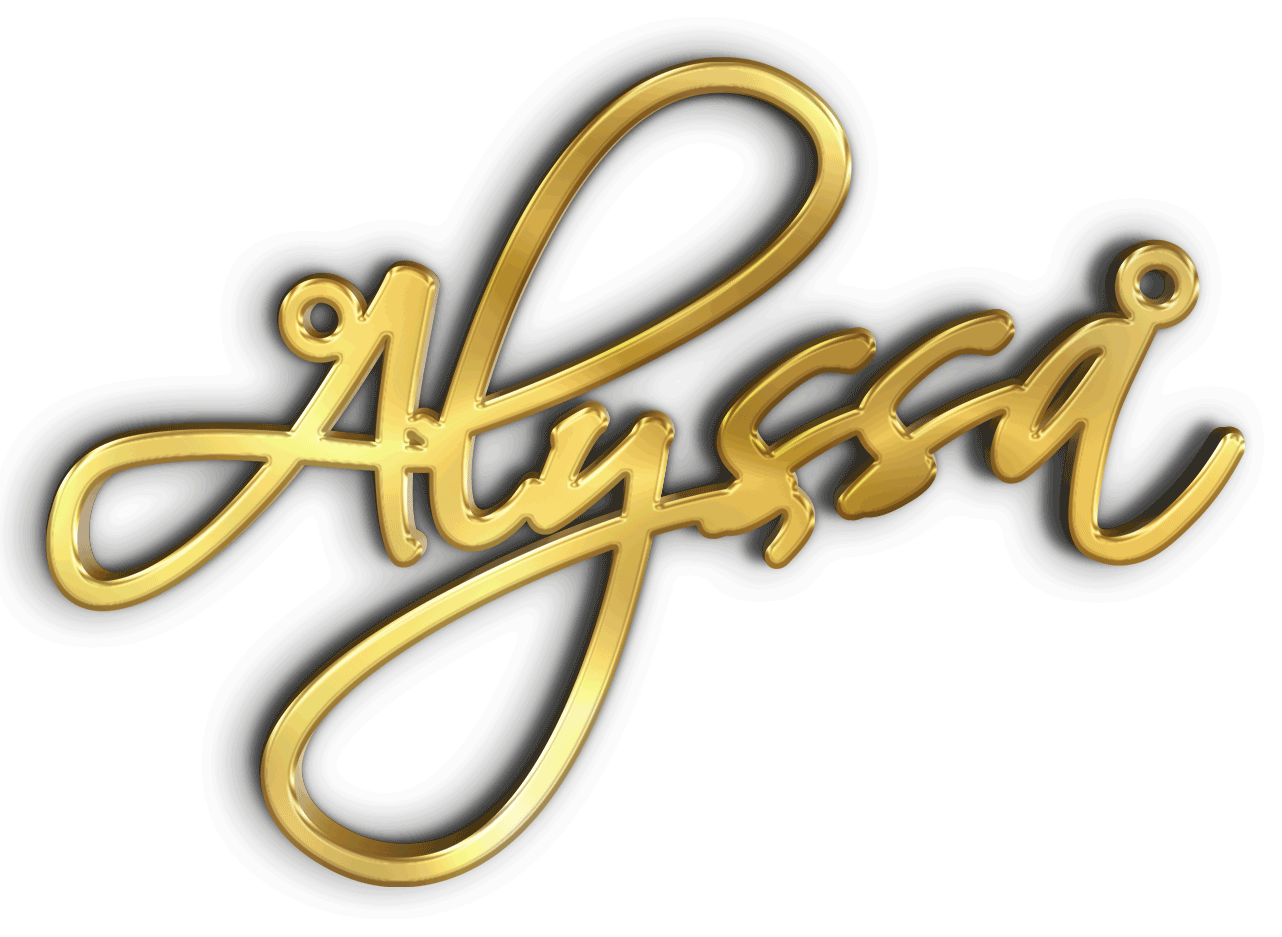 Alyssa اليسا · تصميم خط عربي ومجوهرات ليزر · مسار مغلق للفايبر ليزر · Gold Name - اسمك ذهب