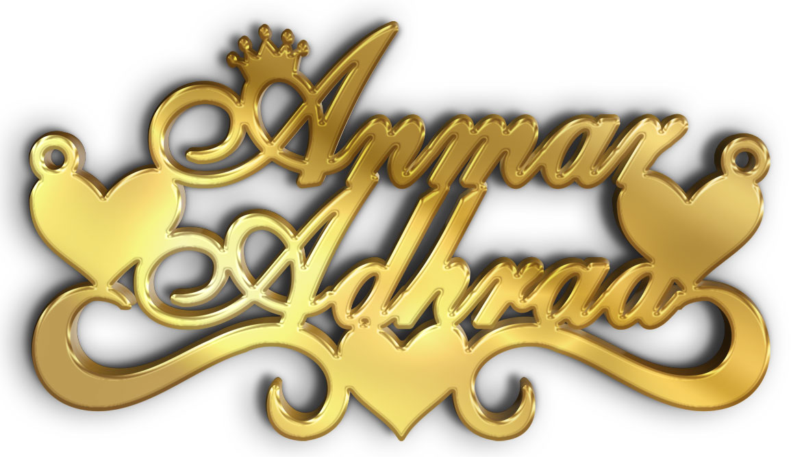 Anmar Adhraa · تصميم خط عربي ومجوهرات ليزر · مسار مغلق للفايبر ليزر · Gold Name - اسمك ذهب