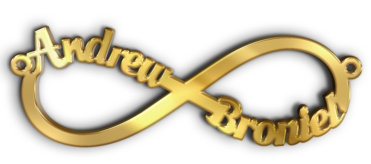 Andrew Brniel · تصميم خط عربي ومجوهرات ليزر · مسار مغلق للفايبر ليزر · Gold Name - اسمك ذهب