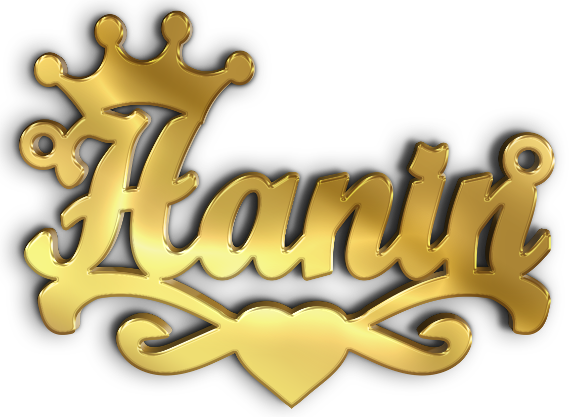 Hanin · تصميم خط عربي ومجوهرات ليزر · مسار مغلق للفايبر ليزر · Gold Name - اسمك ذهب