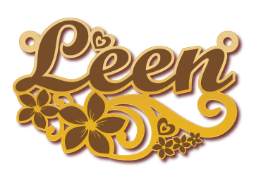 Leen · Arabic Calligraphy Laser Jewelry CAD · Closed Vector Path for Fiber Laser · Gold Name
