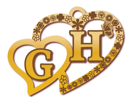 حرفي G H · تصميم خط عربي ومجوهرات ليزر · مسار مغلق للفايبر ليزر · Gold Name - اسمك ذهب