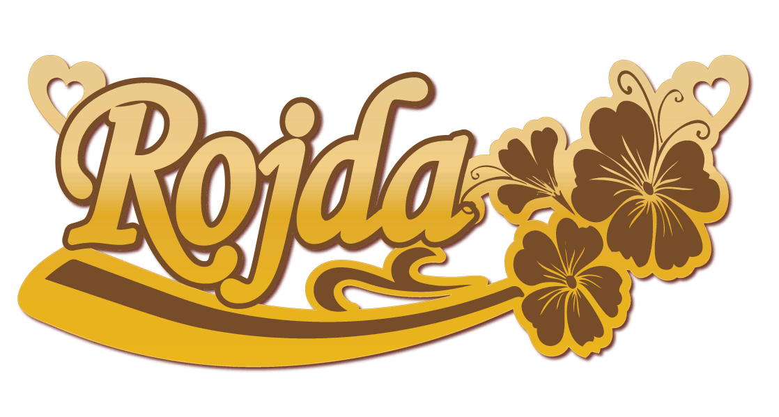 Rojda · Arabic Calligraphy Laser Jewelry CAD · Closed Vector Path for Fiber Laser · Gold Name