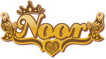 Noor · Arabic Calligraphy Laser Jewelry CAD · Closed Vector Path for Fiber Laser · Gold Name
