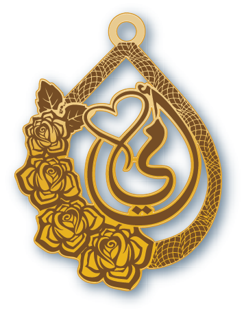 أمي · تصميم خط عربي ومجوهرات ليزر · مسار مغلق للفايبر ليزر · Gold Name - اسمك ذهب