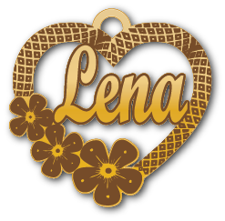 Lena · تصميم خط عربي ومجوهرات ليزر · مسار مغلق للفايبر ليزر · Gold Name - اسمك ذهب