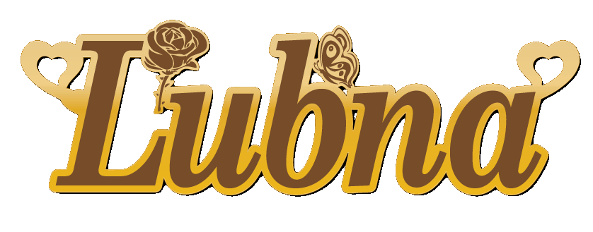Lubna · تصميم خط عربي ومجوهرات ليزر · مسار مغلق للفايبر ليزر · Gold Name - اسمك ذهب