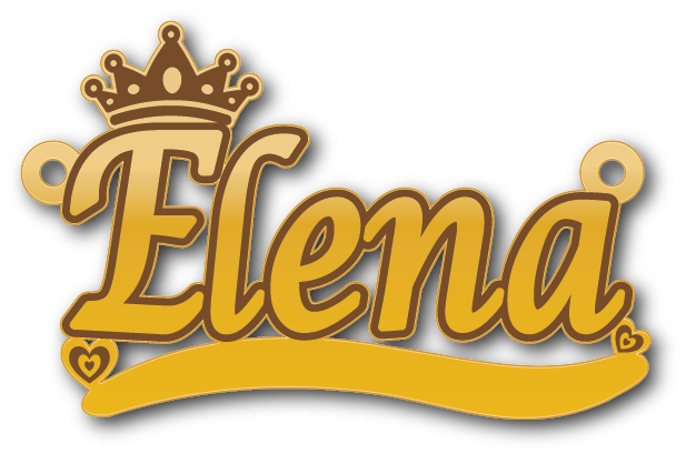 Elena · تصميم خط عربي ومجوهرات ليزر · مسار مغلق للفايبر ليزر · Gold Name - اسمك ذهب