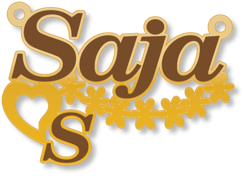 Saja · تصميم خط عربي ومجوهرات ليزر · مسار مغلق للفايبر ليزر · Gold Name - اسمك ذهب
