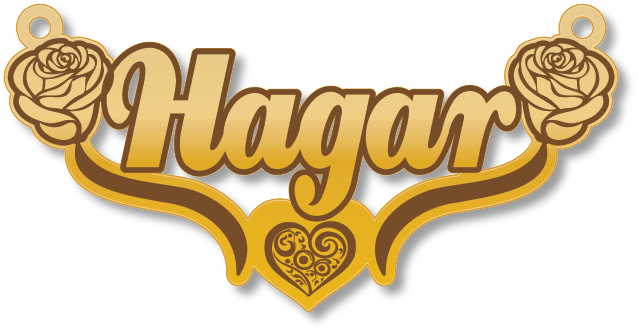 Hagar · تصميم خط عربي ومجوهرات ليزر · مسار مغلق للفايبر ليزر · Gold Name - اسمك ذهب