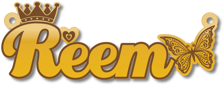 Reem · Arabic Calligraphy Laser Jewelry CAD · Closed Vector Path for Fiber Laser · Gold Name