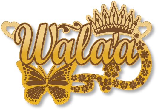 Walaa · تصميم خط عربي ومجوهرات ليزر · مسار مغلق للفايبر ليزر · Gold Name - اسمك ذهب