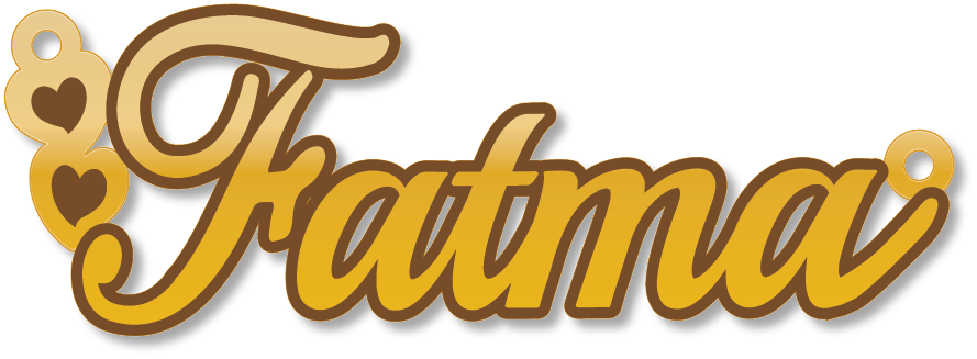 Fatma · تصميم خط عربي ومجوهرات ليزر · مسار مغلق للفايبر ليزر · Gold Name - اسمك ذهب