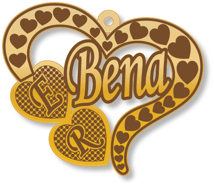 Bena · تصميم خط عربي ومجوهرات ليزر · مسار مغلق للفايبر ليزر · Gold Name - اسمك ذهب