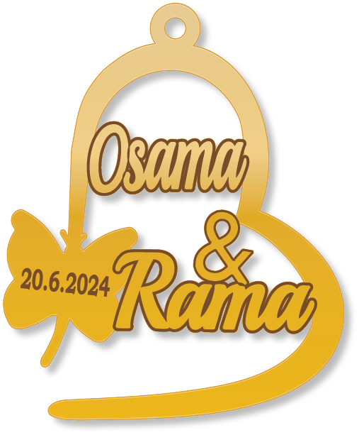 Osama Rama · Arabic Calligraphy Laser Jewelry CAD · Closed Vector Path for Fiber Laser · Gold Name