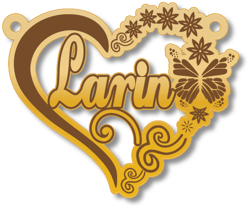 Larin · تصميم خط عربي ومجوهرات ليزر · مسار مغلق للفايبر ليزر · Gold Name - اسمك ذهب