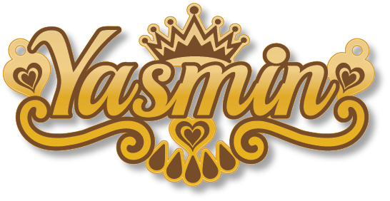 Yasmin ياسمين · تصميم خط عربي ومجوهرات ليزر · مسار مغلق للفايبر ليزر · Gold Name - اسمك ذهب