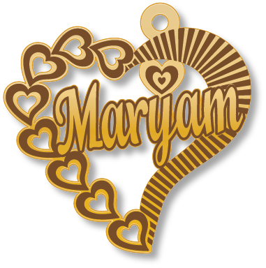 Maryam · تصميم خط عربي ومجوهرات ليزر · مسار مغلق للفايبر ليزر · Gold Name - اسمك ذهب