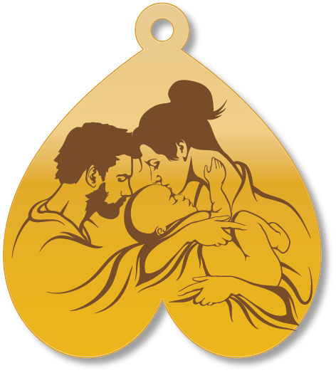 قلاده ام اب طفل · Arabic Calligraphy Laser Jewelry CAD · Closed Vector Path for Fiber Laser · Gold Name