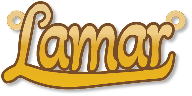 Lamar · Arabic Calligraphy Laser Jewelry CAD · Closed Vector Path for Fiber Laser · Gold Name