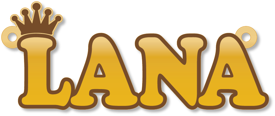 Lana · تصميم خط عربي ومجوهرات ليزر · مسار مغلق للفايبر ليزر · Gold Name - اسمك ذهب