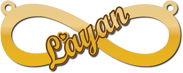 Layan · تصميم خط عربي ومجوهرات ليزر · مسار مغلق للفايبر ليزر · Gold Name - اسمك ذهب
