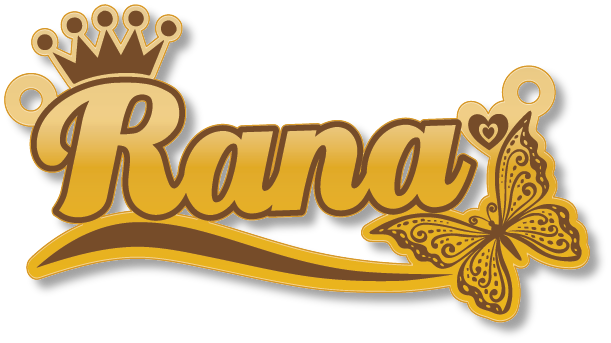 Rana · تصميم خط عربي ومجوهرات ليزر · مسار مغلق للفايبر ليزر · Gold Name - اسمك ذهب
