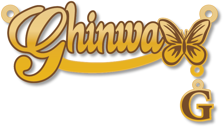 Ghinwa · تصميم خط عربي ومجوهرات ليزر · مسار مغلق للفايبر ليزر · Gold Name - اسمك ذهب