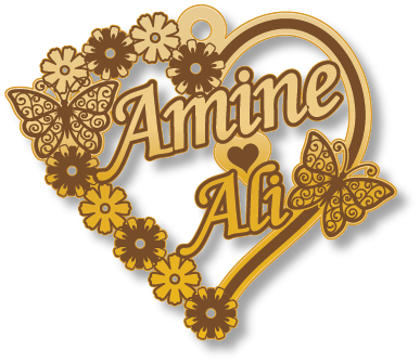 Amine Ali · تصميم خط عربي ومجوهرات ليزر · مسار مغلق للفايبر ليزر · Gold Name - اسمك ذهب