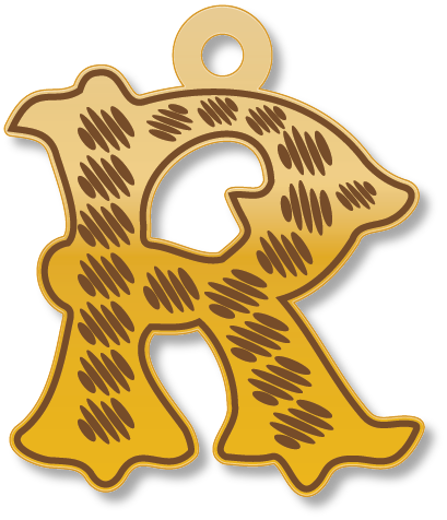 حرفR · تصميم خط عربي ومجوهرات ليزر · مسار مغلق للفايبر ليزر · Gold Name - اسمك ذهب