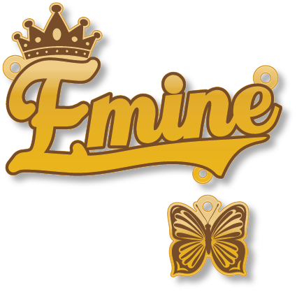 Fmine · Arabic Calligraphy Laser Jewelry CAD · Closed Vector Path for Fiber Laser · Gold Name