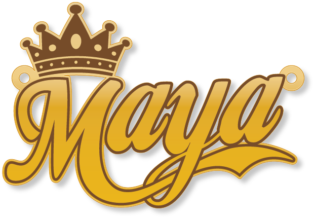 Maya · تصميم خط عربي ومجوهرات ليزر · مسار مغلق للفايبر ليزر · Gold Name - اسمك ذهب