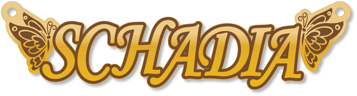 Schadia · Arabic Calligraphy Laser Jewelry CAD · Closed Vector Path for Fiber Laser · Gold Name