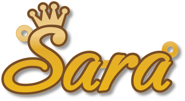 Sara · Arabic Calligraphy Laser Jewelry CAD · Closed Vector Path for Fiber Laser · Gold Name