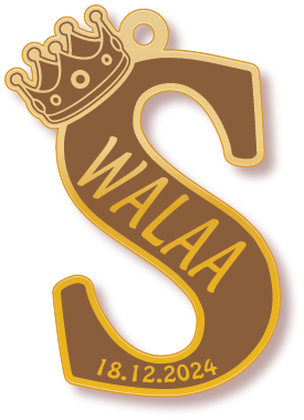 S walaa · تصميم خط عربي ومجوهرات ليزر · مسار مغلق للفايبر ليزر · Gold Name - اسمك ذهب