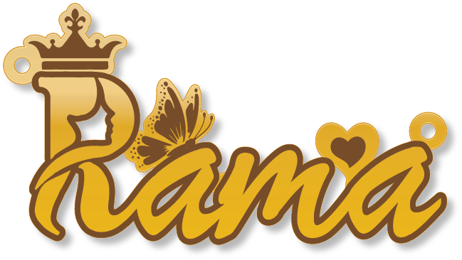 Rama · تصميم خط عربي ومجوهرات ليزر · مسار مغلق للفايبر ليزر · Gold Name - اسمك ذهب