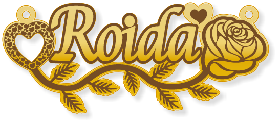 roida · تصميم خط عربي ومجوهرات ليزر · مسار مغلق للفايبر ليزر · Gold Name - اسمك ذهب
