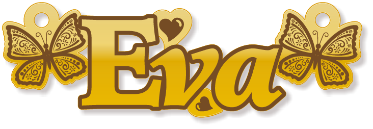 Eva · تصميم خط عربي ومجوهرات ليزر · مسار مغلق للفايبر ليزر · Gold Name - اسمك ذهب