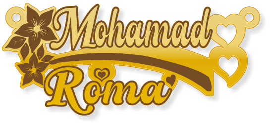 Mohamad Roma · Arabic Calligraphy Laser Jewelry CAD · Closed Vector Path for Fiber Laser · Gold Name