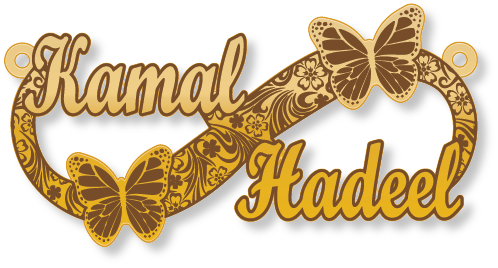 Hadeel Kamal · Arabic Calligraphy Laser Jewelry CAD · Closed Vector Path for Fiber Laser · Gold Name