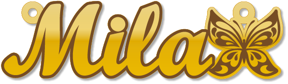 Mila · Arabic Calligraphy Laser Jewelry CAD · Closed Vector Path for Fiber Laser · Gold Name