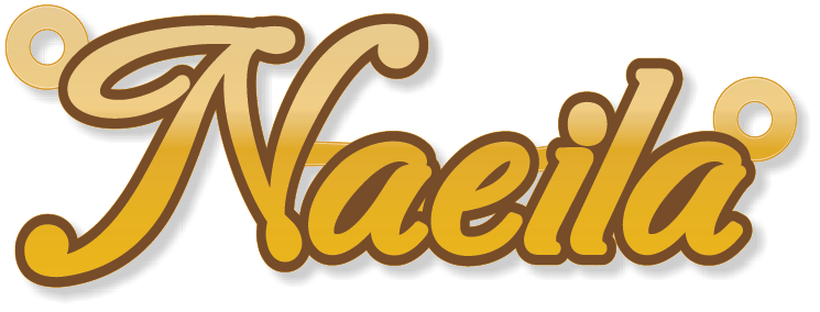 Naeila نائلة · Arabic Calligraphy Laser Jewelry CAD · Closed Vector Path for Fiber Laser · Gold Name