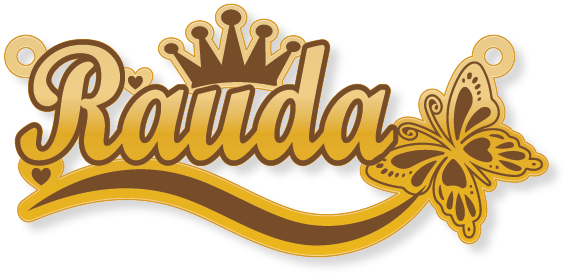 Rauda · تصميم خط عربي ومجوهرات ليزر · مسار مغلق للفايبر ليزر · Gold Name - اسمك ذهب