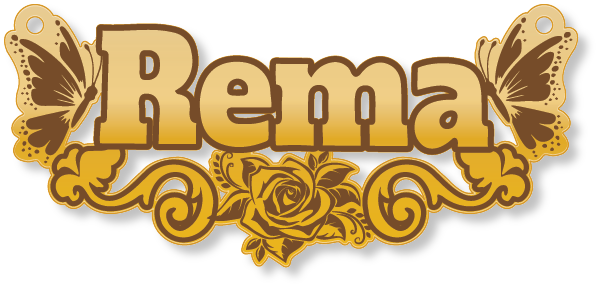 Rema · تصميم خط عربي ومجوهرات ليزر · مسار مغلق للفايبر ليزر · Gold Name - اسمك ذهب
