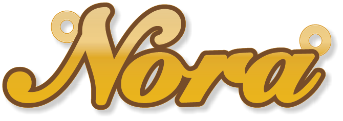 Nora · Arabic Calligraphy Laser Jewelry CAD · Closed Vector Path for Fiber Laser · Gold Name